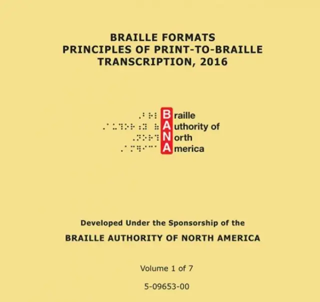 Braille Formats: Principles of Print-to-Braille Transcription, 2016 – Braille